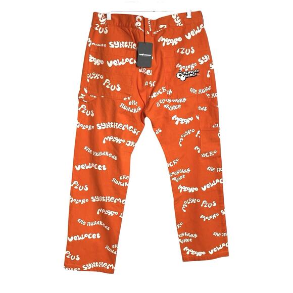 The Hundreds x A Clockwork Orange Jeans Mens 34 Denim Skater Carpenter Cargo NWT - Picture 1 of 11